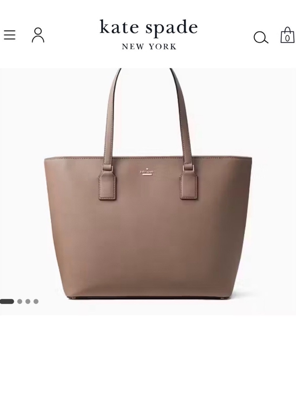 kate spade Taupe Leather Tote Bag